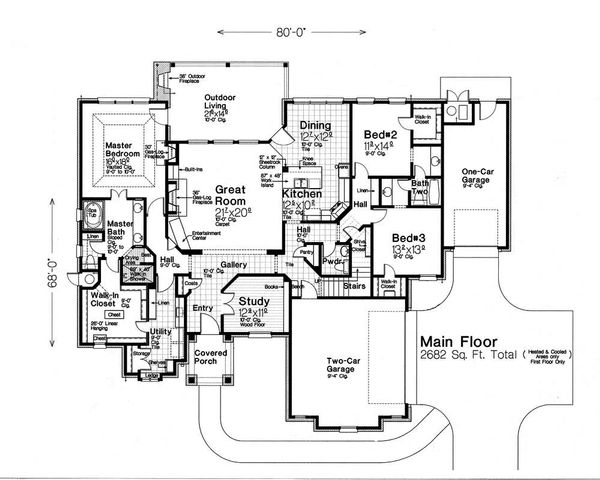 House Plan Design - European Floor Plan - Main Floor Plan #310-1291