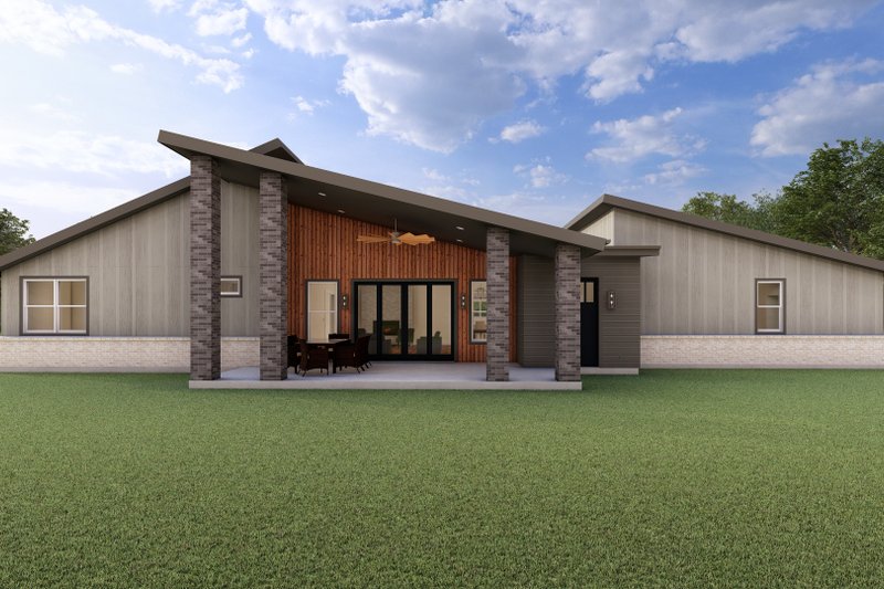 House Blueprint - Exterior - Rear Elevation for Modern House Plan #1127-18 - 4 bed, 3 bath