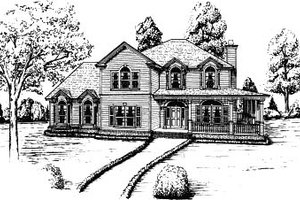 Country Exterior - Front Elevation Plan #37-219