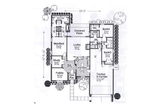Floor Plan - Main Floor for European House Plan #310-906 - 3 bed, 2.5 bath