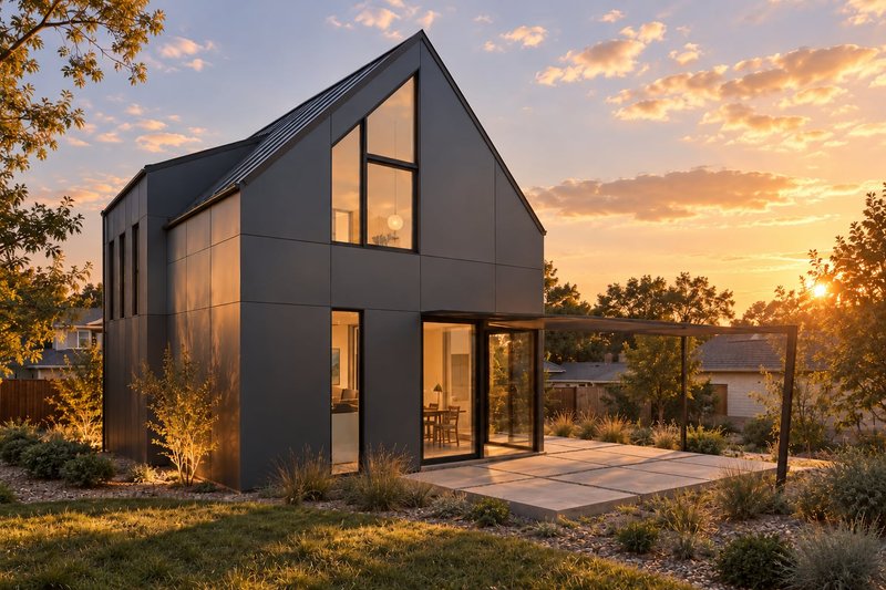 Architectural House Design - Exterior - Rear Elevation 2 for Contemporary House Plan #80-232 - 2 bed, 1.5 bath