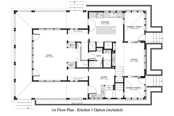 Floor Plan - Main Floor for Country House Plan #917-13 - 2 bed, 3 bath