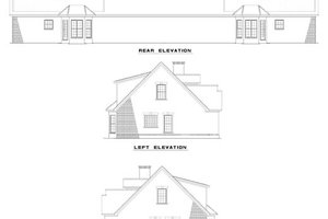 Exterior - Rear Elevation for Traditional House Plan #17-2026 - 3 bed, 2.5 bath