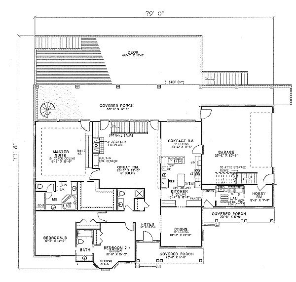 Country Floor Plan - Main Floor Plan #17-167