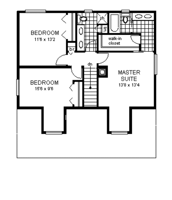 Craftsman Floor Plan - Upper Floor Plan #18-235