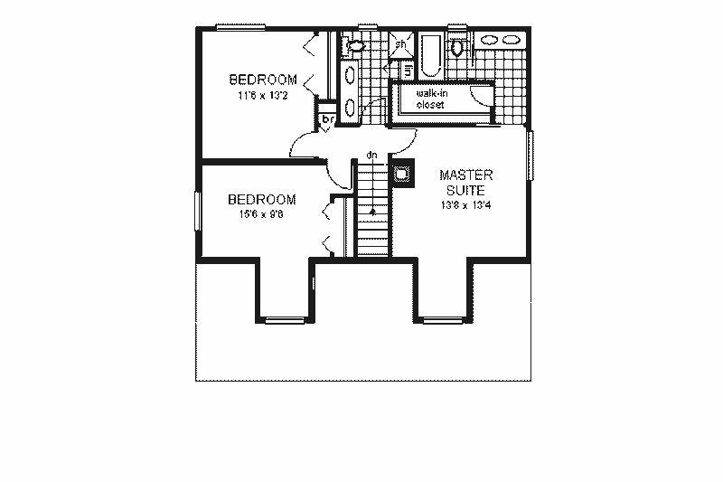 Dream House Plan - Floor Plan - Upper Floor for Craftsman House Plan #18-235 - 3 bed, 2.5 bath