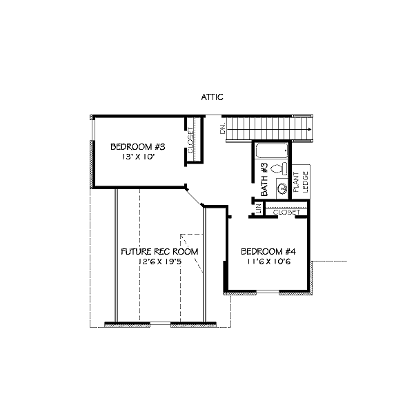 Traditional Floor Plan - Upper Floor Plan #424-84