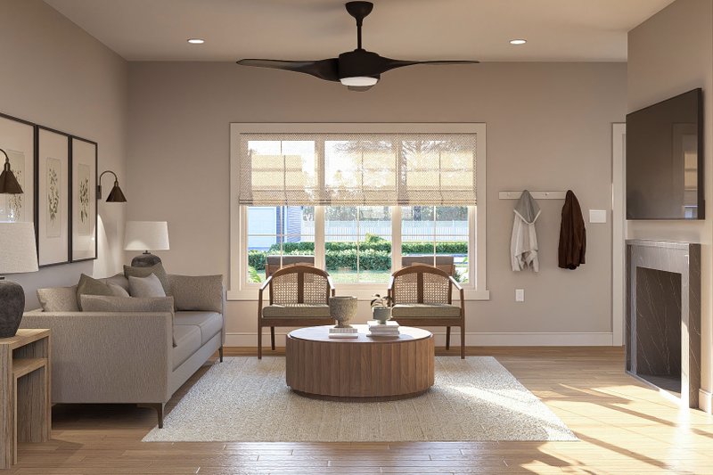 Home Plan - Interior - Family Room 1 for Farmhouse House Plan #455-554 - 3 bed, 2.5 bath