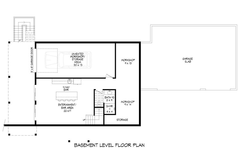 Dream House Plan - Floor Plan - Lower Floor for Southern House Plan #932-1168 - 2 bed, 3 bath