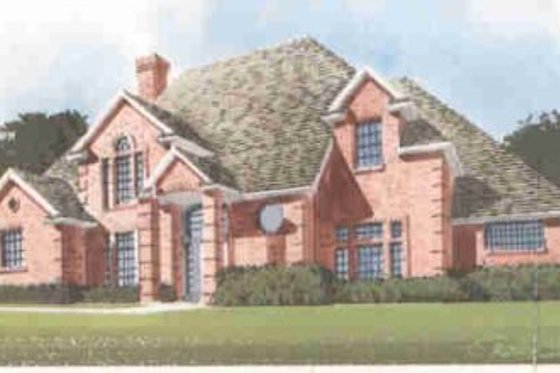 Exterior - Front Elevation for European House Plan #65-246 - 4 bed, 3.5 bath