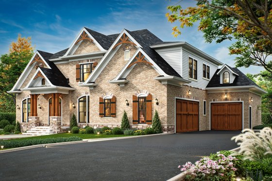 Exterior - Front Elevation 3 for Traditional House Plan #119-477 - 4 bed, 3.5 bath