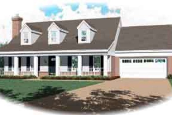 Exterior - Front Elevation for Southern House Plan #81-457 - 3 bed, 2.5 bath