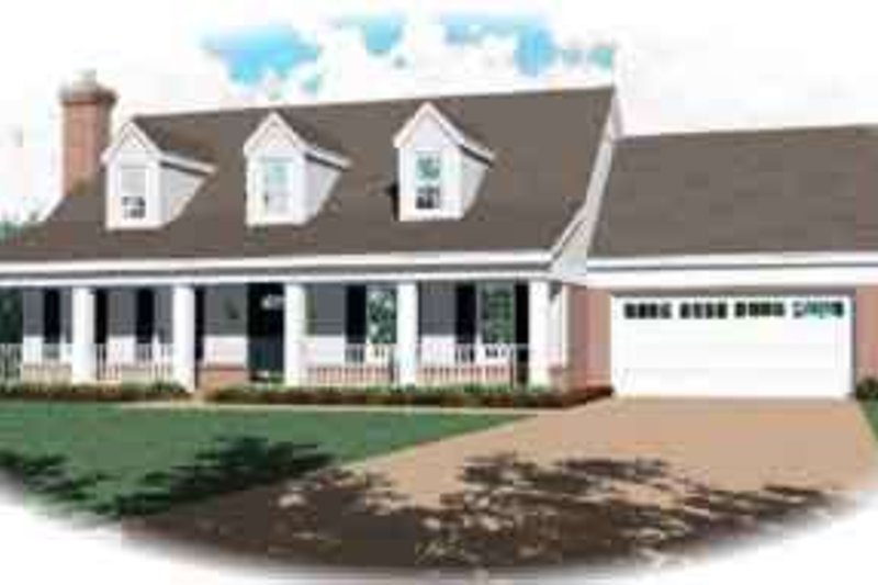 Exterior - Front Elevation 2 for Southern House Plan #81-457 - 3 bed, 2.5 bath