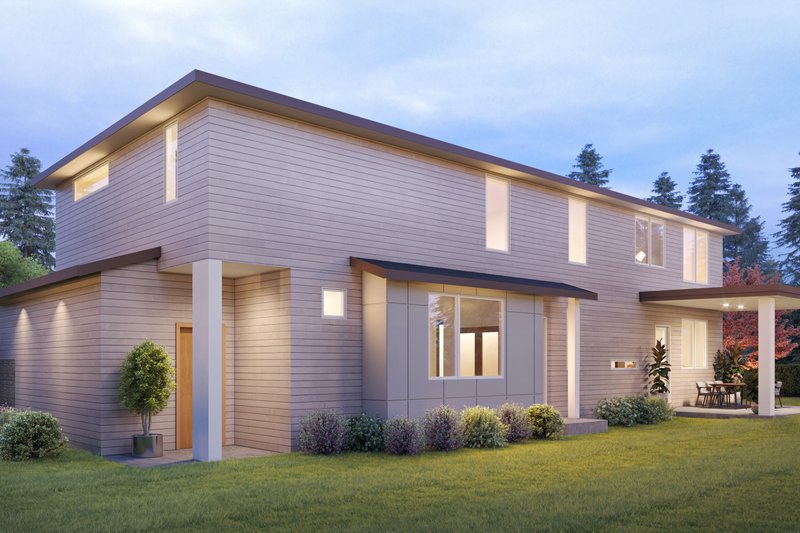 House Blueprint - Exterior - Rear Elevation for Contemporary House Plan #1066-230 - 5 bed, 4.5 bath