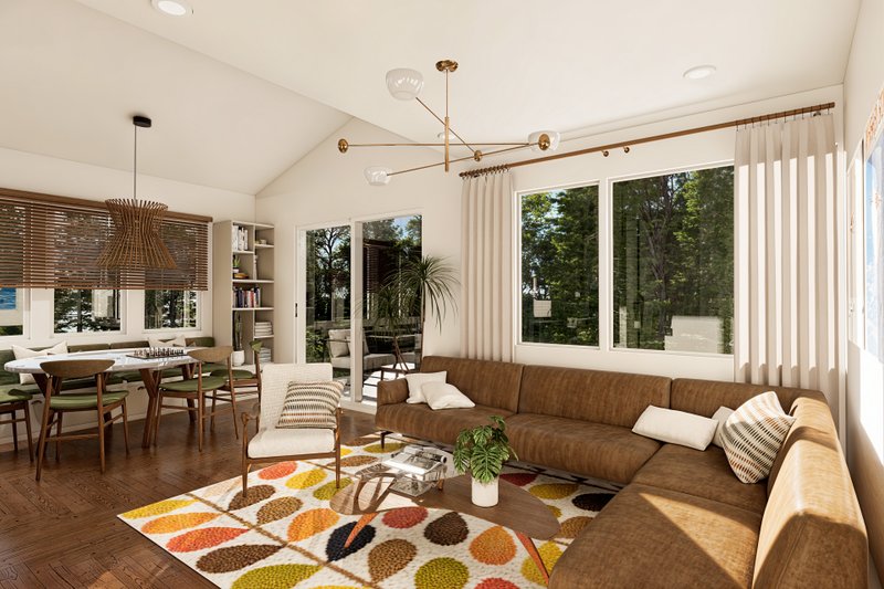 House Blueprint - Interior - Family Room for Contemporary House Plan #23-2834 - 3 bed, 1 bath
