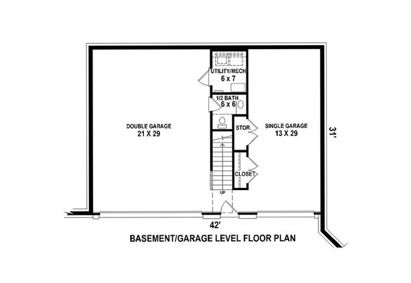 Dream House Plan - Lower Level floor plan - 1200 square traditional home
