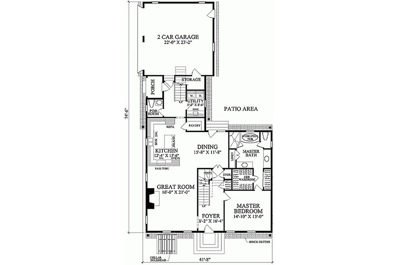 Home Plan - Floor Plan - Main Floor for Colonial House Plan #137-201 - 3 bed, 3 bath