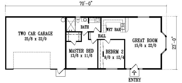 Ranch Floor Plan - Main Floor Plan #1-1043