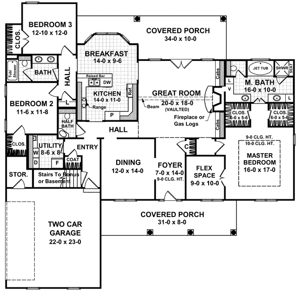 Home Plan - Southern Floor Plan - Main Floor Plan #21-106