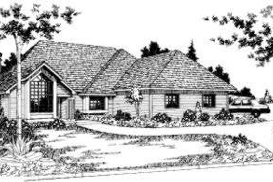 Exterior - Front Elevation for Traditional House Plan #303-102 - 3 bed, 2 bath