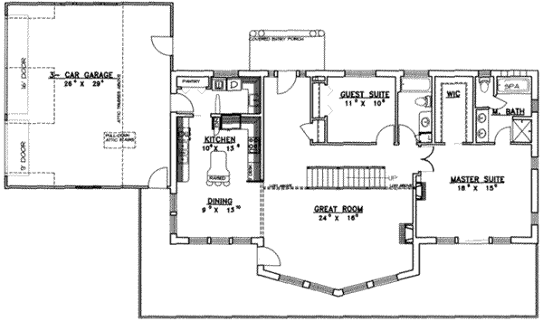 Dream House Plan - European Floor Plan - Main Floor Plan #117-181