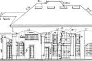 Exterior - Rear Elevation for European House Plan #135-105 - 5 bed, 5 bath