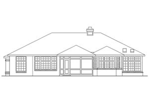 Exterior - Rear Elevation for Traditional House Plan #124-184 - 4 bed, 3.5 bath
