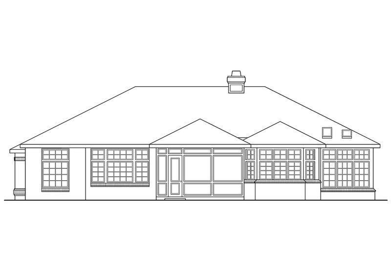 Architectural House Design - Exterior - Rear Elevation for Traditional House Plan #124-184 - 4 bed, 3.5 bath