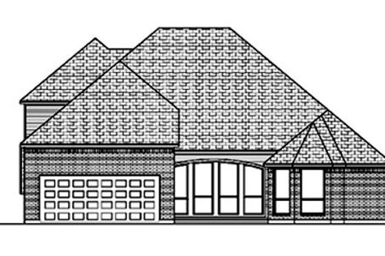 Exterior - Rear Elevation for European House Plan #84-395 - 3 bed, 4 bath