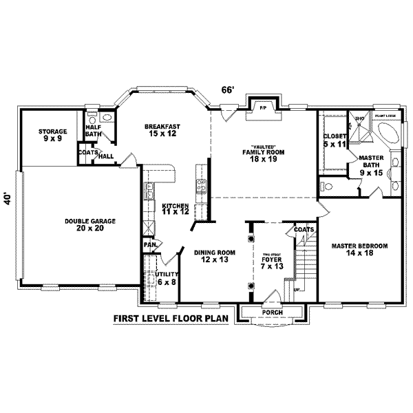 Colonial Floor Plan - Main Floor Plan #81-1471