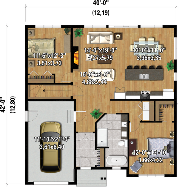 House Blueprint - Farmhouse Floor Plan - Main Floor Plan #25-4951