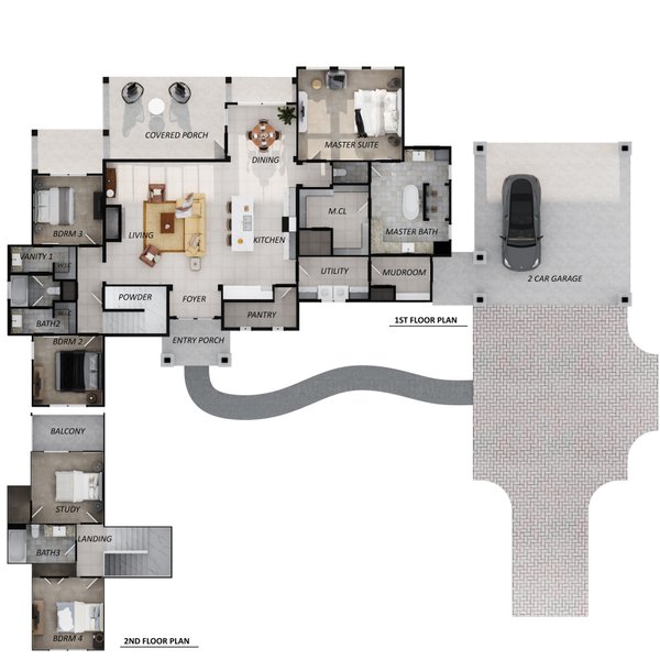 Farmhouse Floor Plan - Main Floor Plan #1110-28