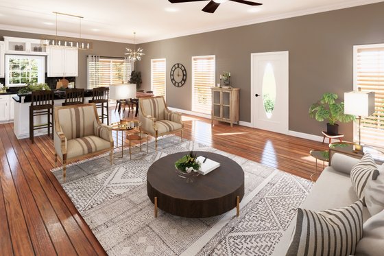 Interior - Family Room for Country House Plan #44-196 - 3 bed, 2 bath