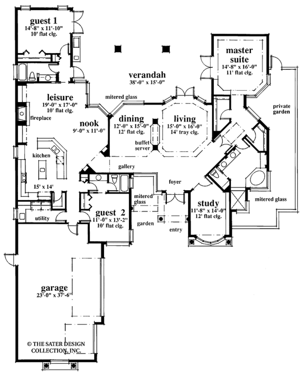 Mediterranean Floor Plan - Main Floor Plan #930-24