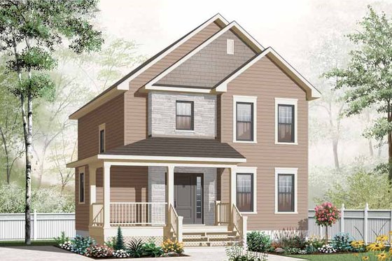 Exterior - Front Elevation 3 for Country House Plan #23-2550 - 3 bed, 1.5 bath