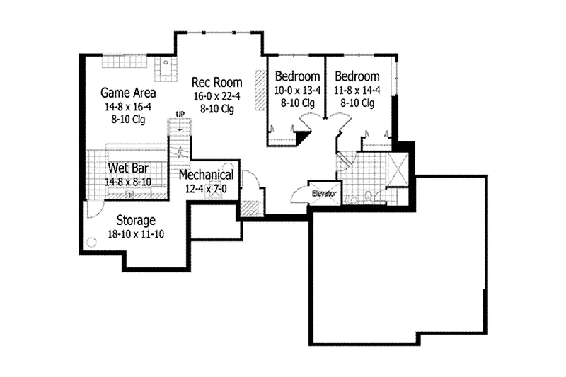 Dream House Plan - Floor Plan - Lower Floor for Ranch House Plan #51-1065 - 3 bed, 2.5 bath