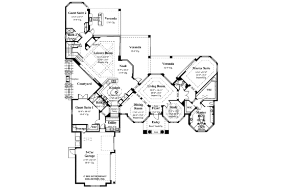 Floor Plan - Main Floor for Mediterranean House Plan #930-353 - 4 bed, 4.5 bath