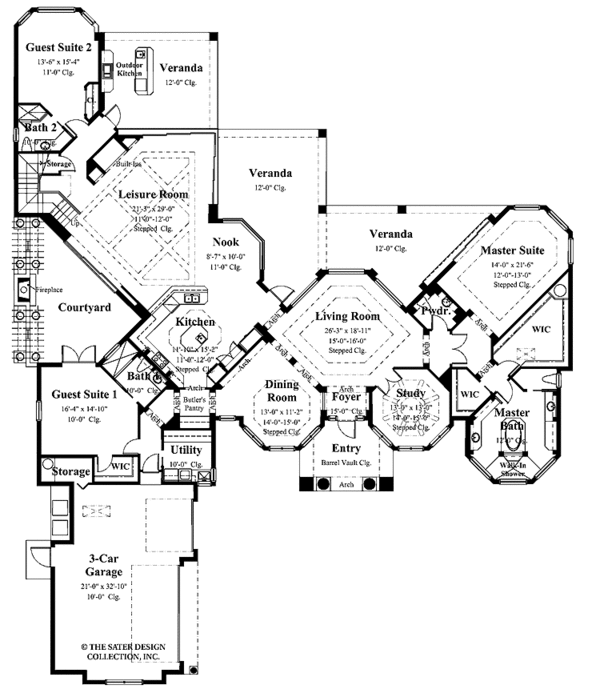 Dream House Plan - Mediterranean Floor Plan - Main Floor Plan #930-353