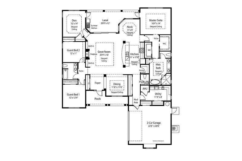 Dream House Plan - Floor Plan - Main Floor for Country House Plan #938-59 - 3 bed, 2.5 bath