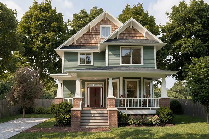 Architectural House Design - Exterior - Front Elevation 2 for Craftsman House Plan #79-279 - 4 bed, 3 bath