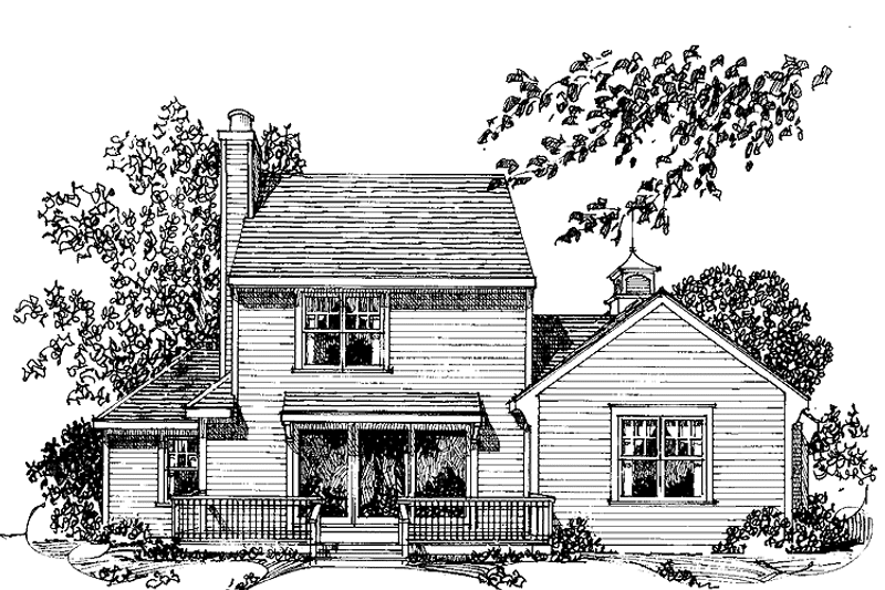House Blueprint - Exterior - Rear Elevation for Colonial House Plan #1016-37 - 3 bed, 2.5 bath