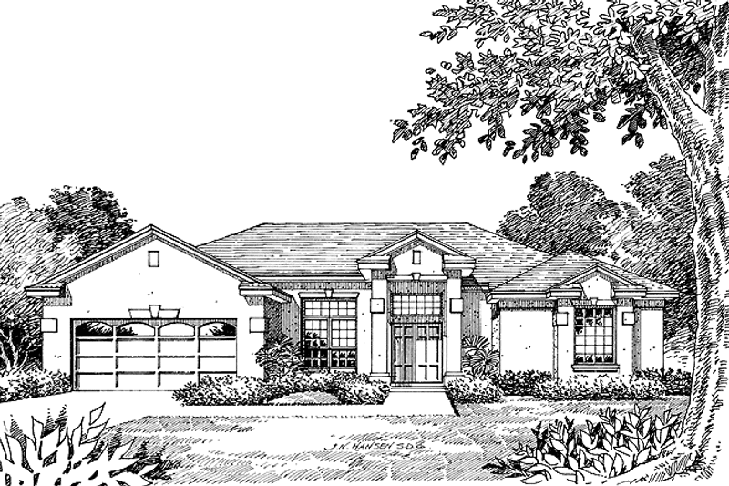 Home Plan - Exterior - Front Elevation 3 for Contemporary House Plan #1015-9 - 4 bed, 3 bath
