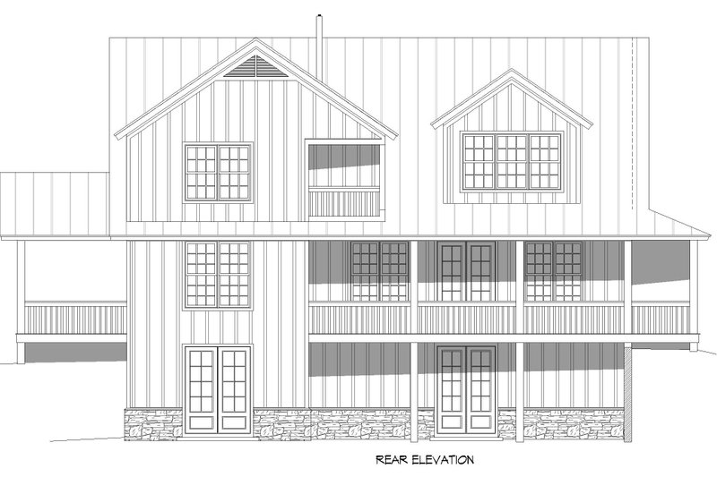 Dream House Plan - Exterior - Rear Elevation for Country House Plan #932-412 - 3 bed, 3 bath