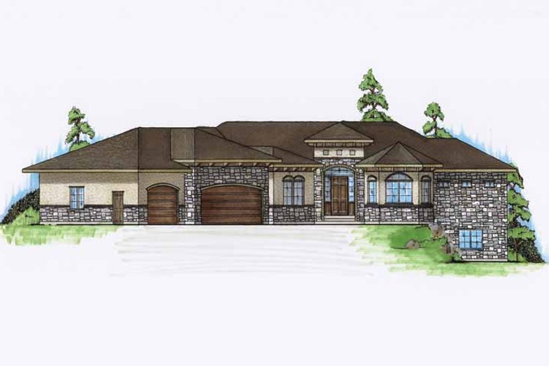 Dream House Plan - Mediterranean Exterior - Front Elevation Plan #945-133