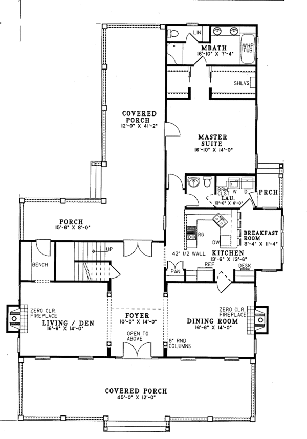 Home Plan - Country Floor Plan - Main Floor Plan #17-2714
