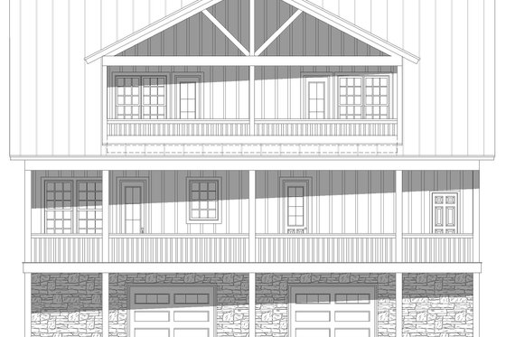 Exterior - Rear Elevation for Country House Plan #932-351 - 3 bed, 3.5 bath