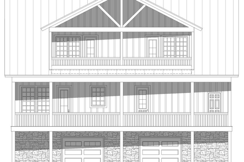 Home Plan - Exterior - Rear Elevation for Country House Plan #932-351 - 3 bed, 3.5 bath