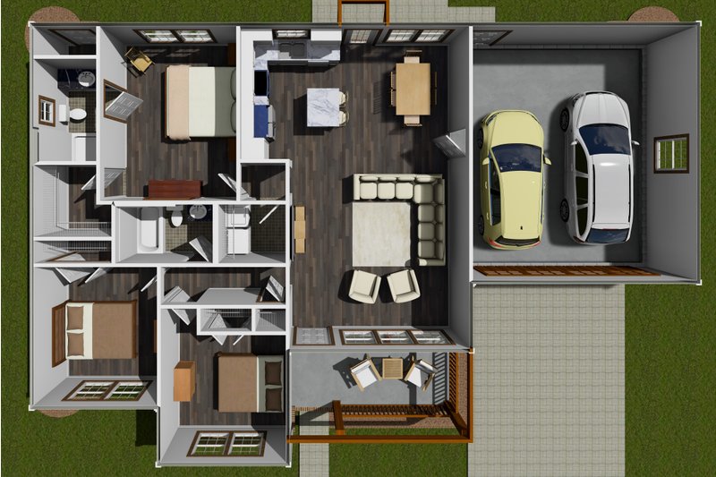Home Plan - Floor Plan - Main Floor for Traditional House Plan #20-1886 - 3 bed, 2 bath