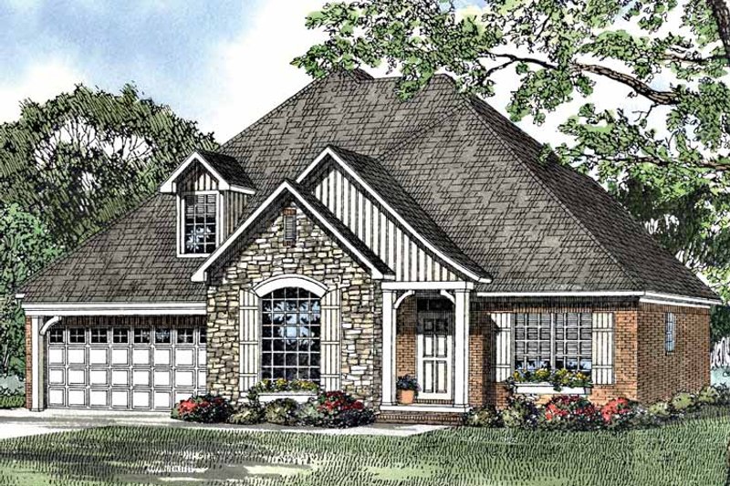 Architectural House Design - Exterior - Front Elevation 3 for Country House Plan #17-3091 - 4 bed, 2.5 bath