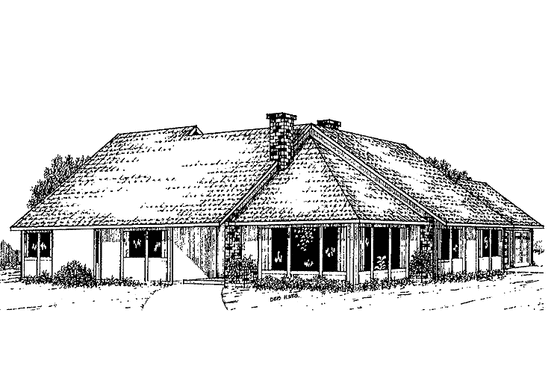 Exterior - Front Elevation 3 for Contemporary House Plan #60-869 - 3 bed, 2 bath